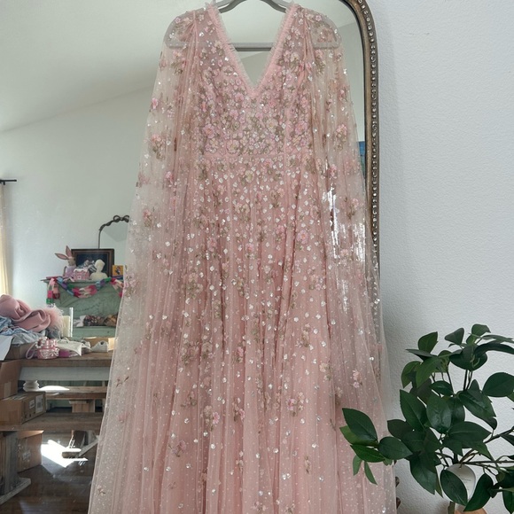 Needle & Thread Pink Embellished Long Sleeve Dress - Picture 2 of 5